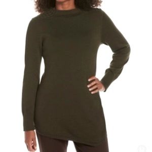 Rafaella Mock Neck Asymmetrical Sweater Tunic